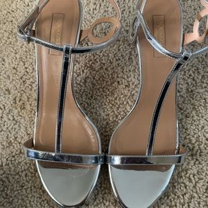 Aquazzura silver heels